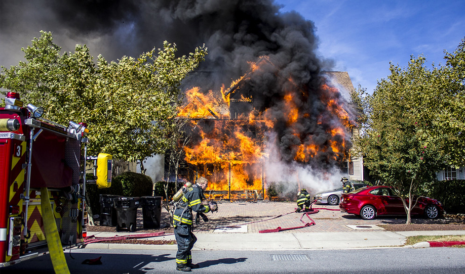 A raging housefire